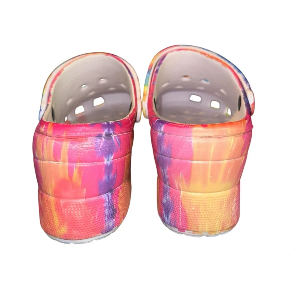 Colorful Tie-Dye Gardner Clogs Platform Size 9M